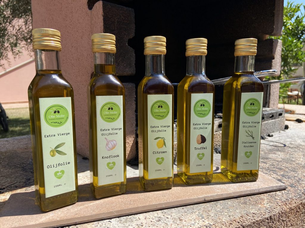 Olie Molie olijfolie flessen